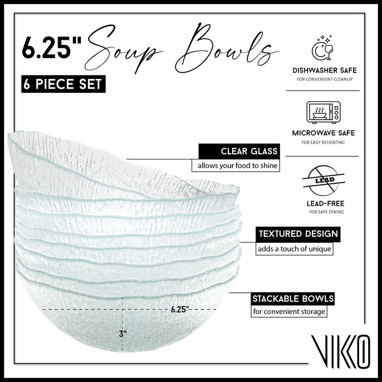 Soup Bowls 6.5 Inch Salad Bowls (6 Count)