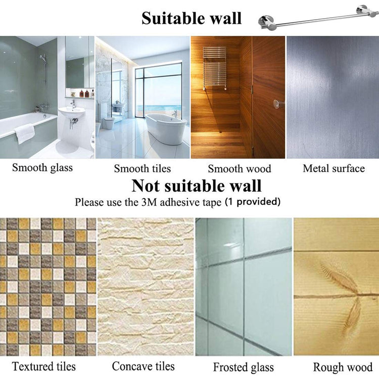 24 inch Suction Cup Towel Bar