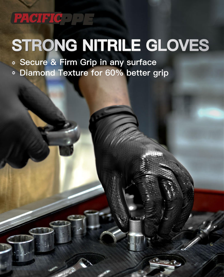 8 Mil Heavy Duty Disposable Nitrile Gloves (100 Count)