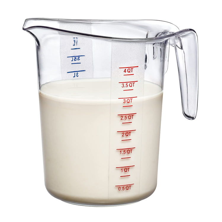 Melissa - 128-Ounce Plastic Measuring Pitcher (1-Pack), 16-Cup (4-Quart) Food-Grade Measuring Jug, Unbreakable, Stackable, Dishwasher-Safe, Great for Oil, Vinegar, Flour, and More