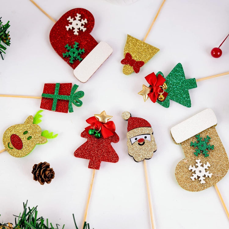 18Pcs Christmas Cake Toppers (8 Count)