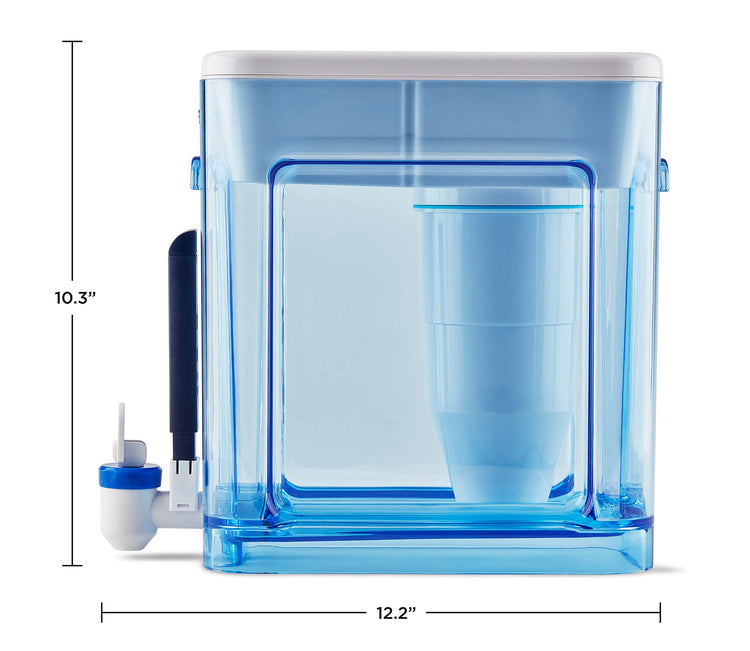 22-Cup 5-Stage Water Filter Dispenser with Instant Read Out - 0 TDS for Improved Tap Water Taste - IAPMO Certified to Reduce Lead, Chromium, and PFOA/PFOS