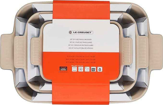 Le Creuset Stoneware Heritage Set 3 Rectangular Dishes, Marseille