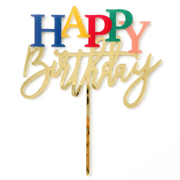 Acrylic Happy Birthday Cake Topper