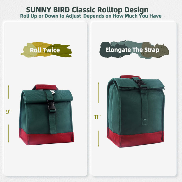 Insulated Lunch Bag Rolltop Lunch Box