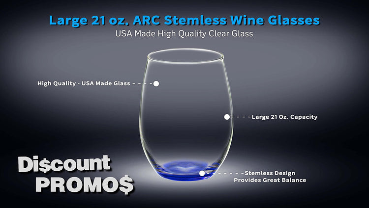 10 ARC Stemless Wine Glasses Set (10 Count)