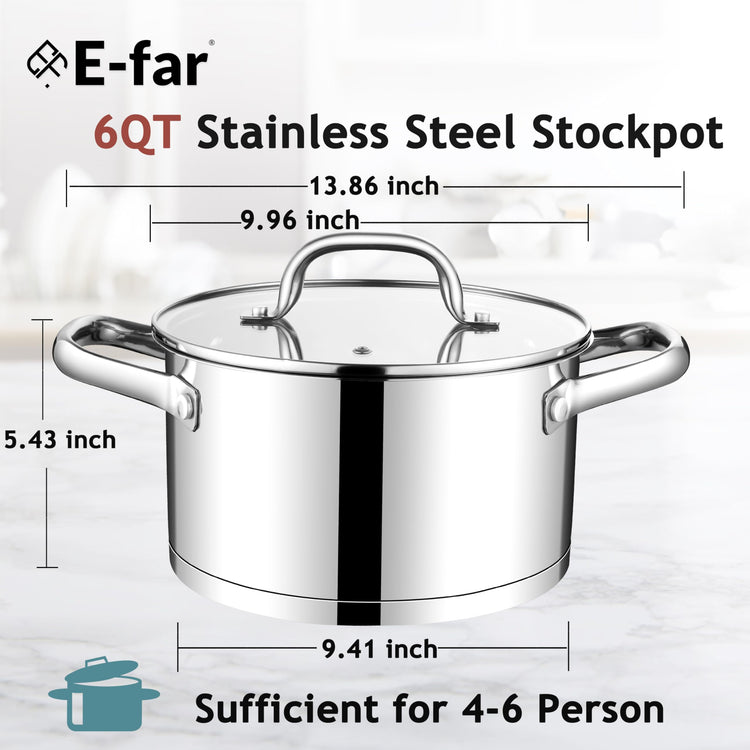 6 Quart Stock Pot with Lid
