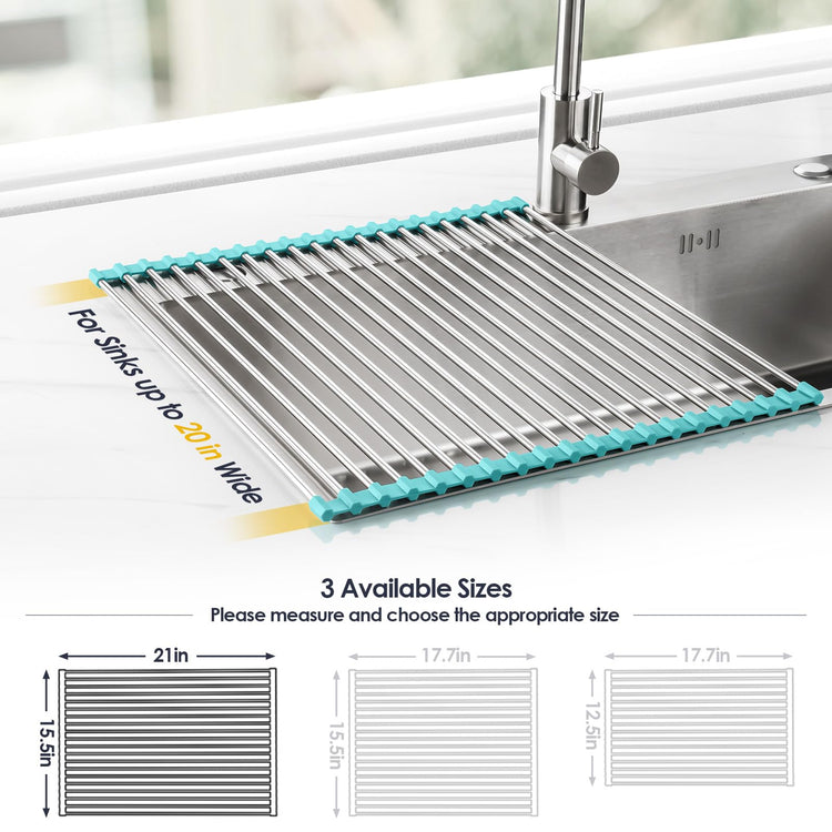Roll Up Dish Drying Rack Over Sink