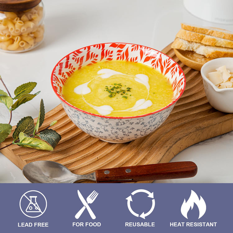 24 Oz Ceramic Soup Bowls Set of 6 (6 Count)