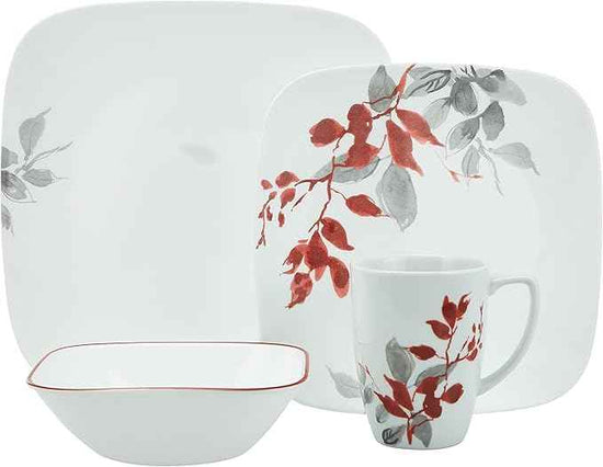 CORELLE Square Kyoto Leaves 16-pc Set