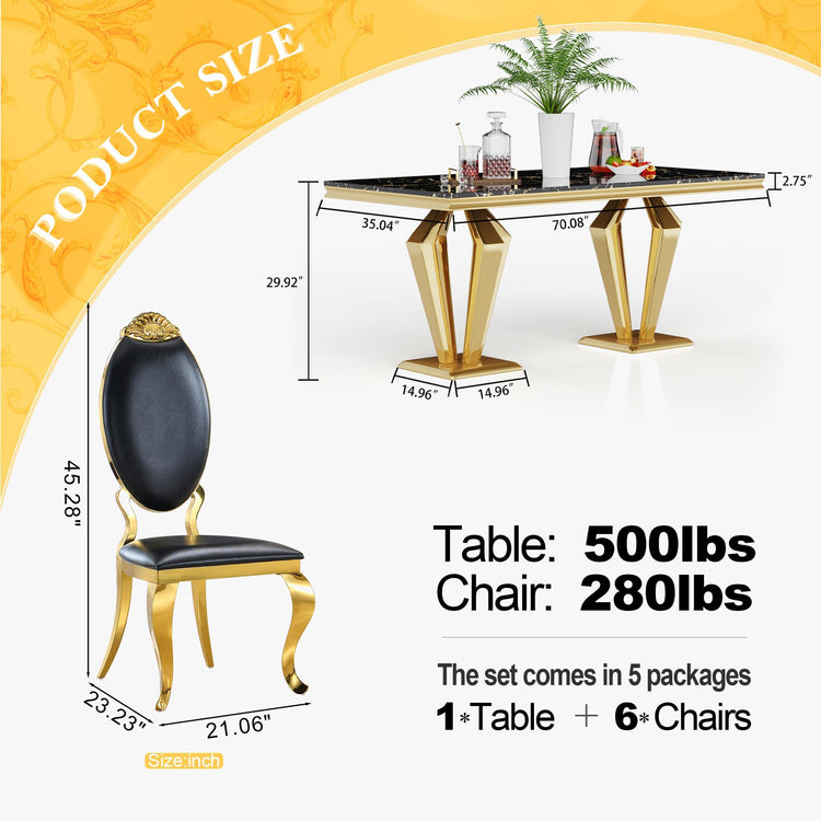 7 Piece Luxury Dining Room Set (7 Count)