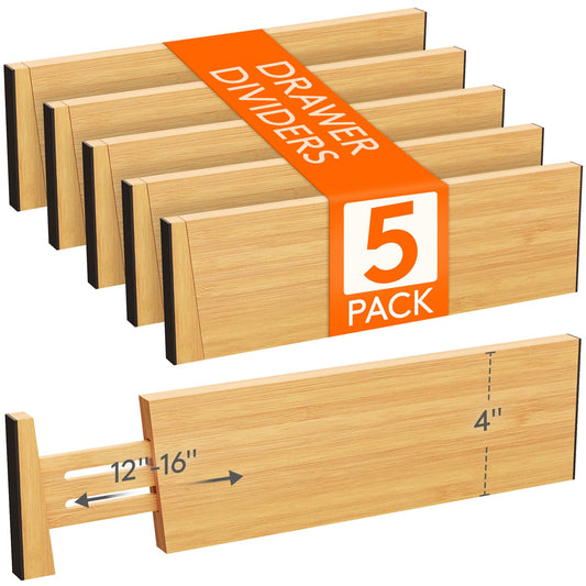 4" High Dresser Drawer Dividers (5 Count)