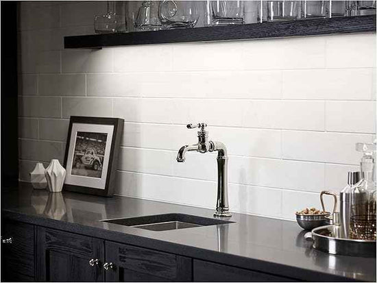 Kohler K-99268-SN Artifacts Gentleman's Single Handle Bar Faucet, Vibrant Polished Nickel