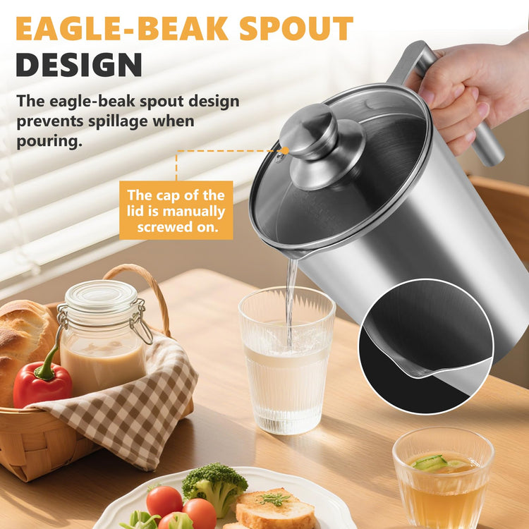 2000ml Stainless Steel Measuring Cup 64 oz with Handle