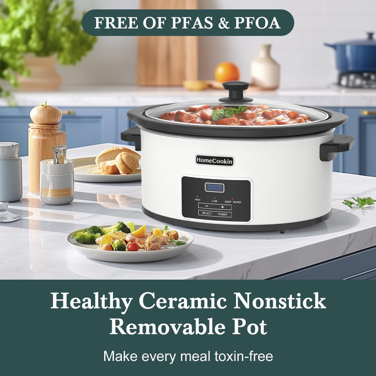7 Quart Programmable Slow Cooker with Timer Keep Warm