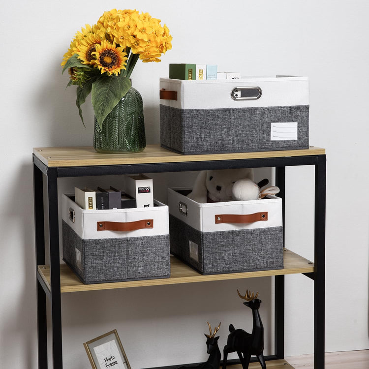 Foldable Storage Bins with Handles [3 (3 Count)