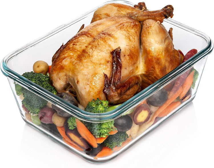 3300 ml 112 oz Large Glass Food Storage Containers with Lids