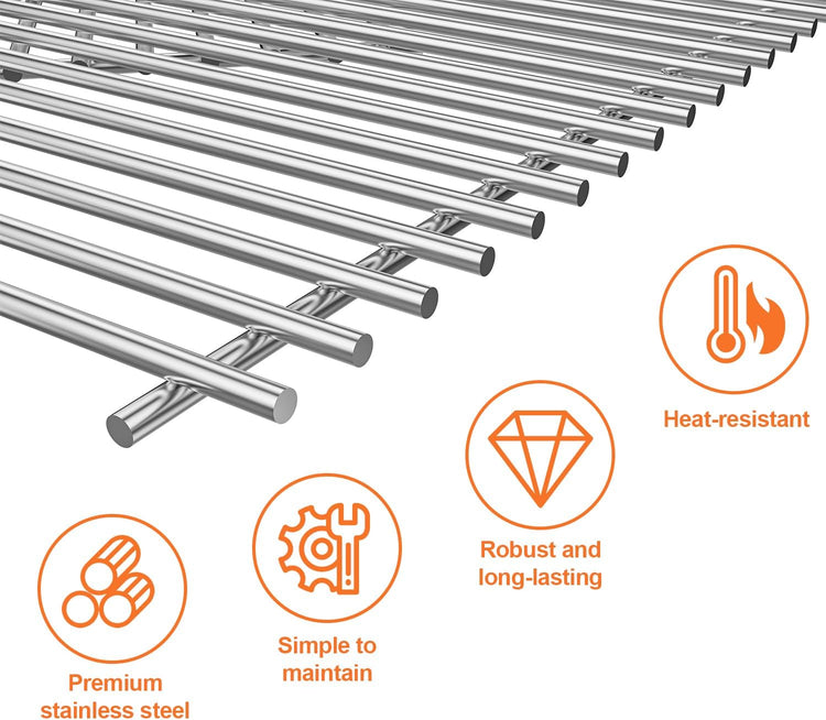 KEESHA 304 Food Grade Stainless Steel Grates Insert for Weber Crafted Genesis II 400 Series Grill Grates for Weber Genesis ll E-410/S-410, LX E-410/LX E-440, E435/S 435, SE-410, LX 440/LX S-440