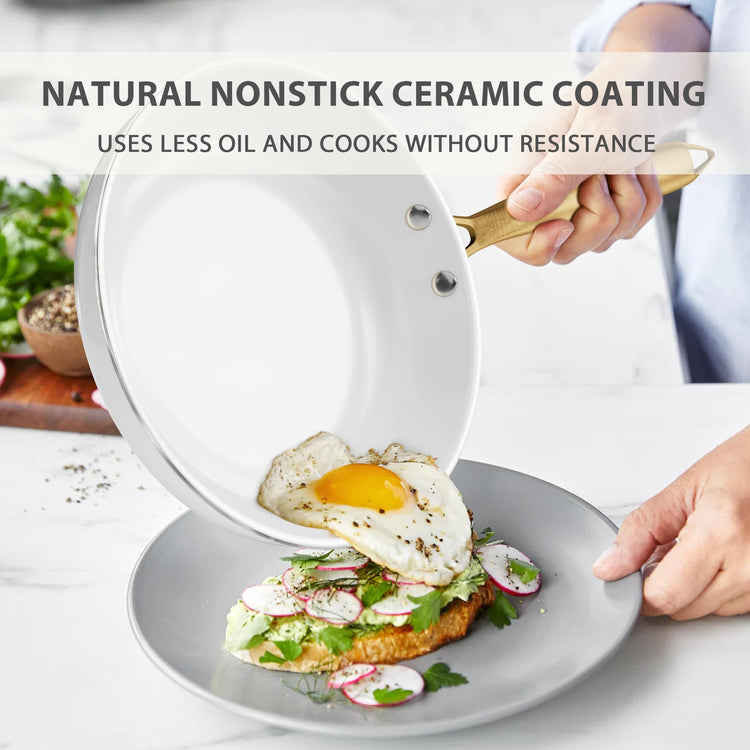 Ceramic Cookware Set 16 Pcs Pots and Pans Set Non Stick