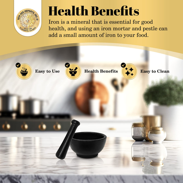 Cast Iron Cauldron Mortar and Pestle Set