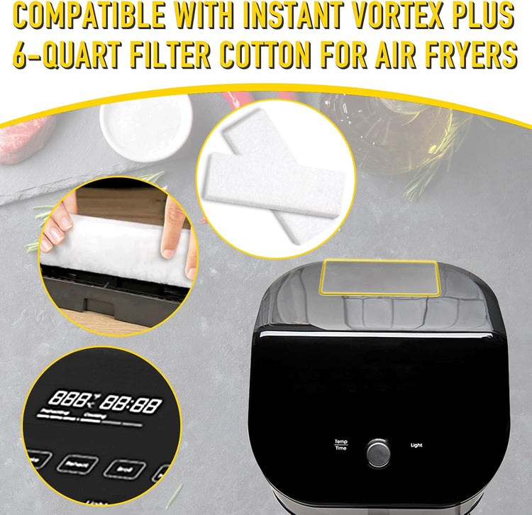 12PCS Air Fryer Filters, Suitable for the Instant Vortex Plus 6 Quart Air Fryer With a Filtration System, Effective at Removing Odors, Compatible With Instant Vortex Air Fryer Accessories