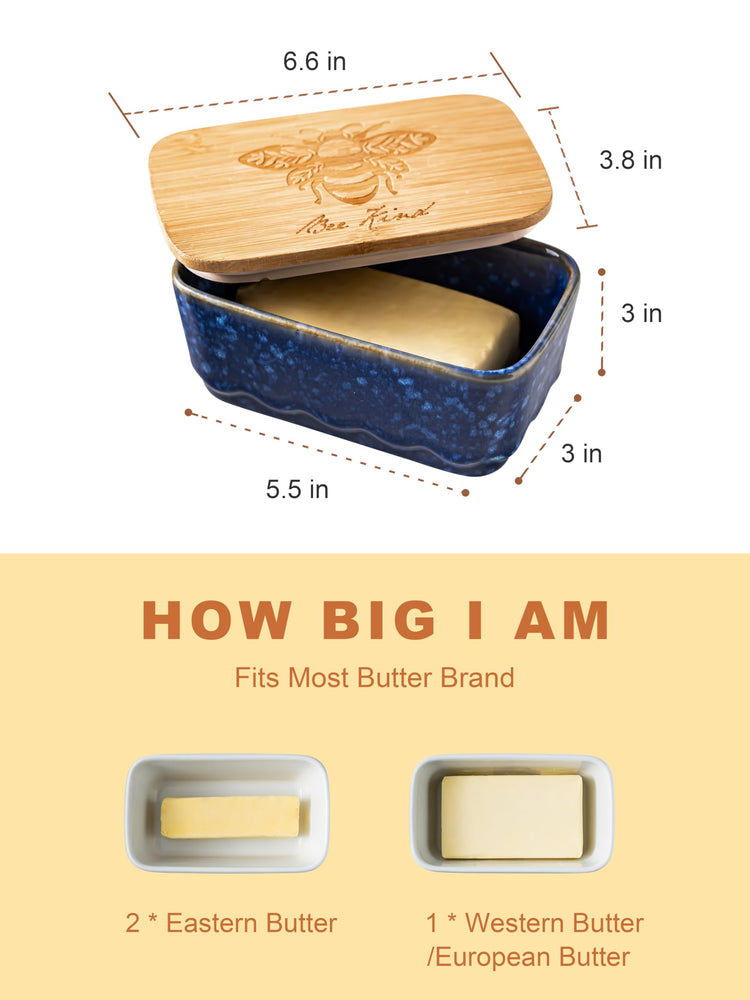 Ceramic Butter Dish with Lid for Countertop