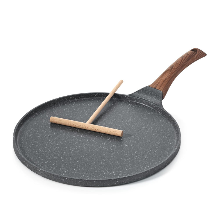 12 Inch Nonstick Crepe Pan Granite Coating Pancake Pan Gray