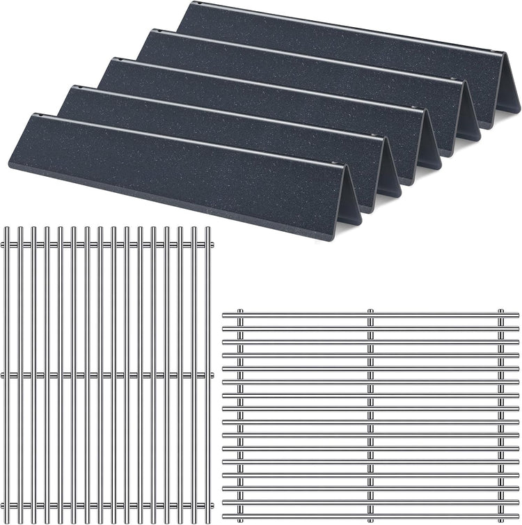 Grill Grates Flavorizer Bars Grill Parts for Weber Spirit 2 Spirit II E-310, E-320, S-310, S-320, 7636 7638 7639 GS4 Spirit 300 Series, 17” Porcelain Steel BBQ Grid Replacement Accessories