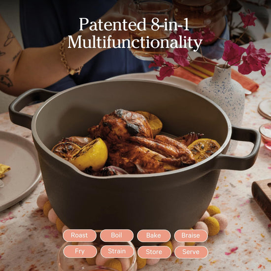 Our Place Perfect Pot - 5.5 Qt. Nonstick Ceramic Sauce Pan with Lid | Versatile Cookware for Stovetop and Oven | Steam, Bake, Braise, Roast | PTFE and PFOA-Free | Toxin-Free, Easy to Clean | Char - Nestoria