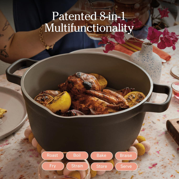 Our Place Perfect Pot - 5.5 Qt. Nonstick Ceramic Sauce Pan with Lid | Versatile Cookware for Stovetop and Oven | Steam, Bake, Braise, Roast | PTFE and PFOA-Free | Toxin-Free, Easy to Clean | Char - Nestoria