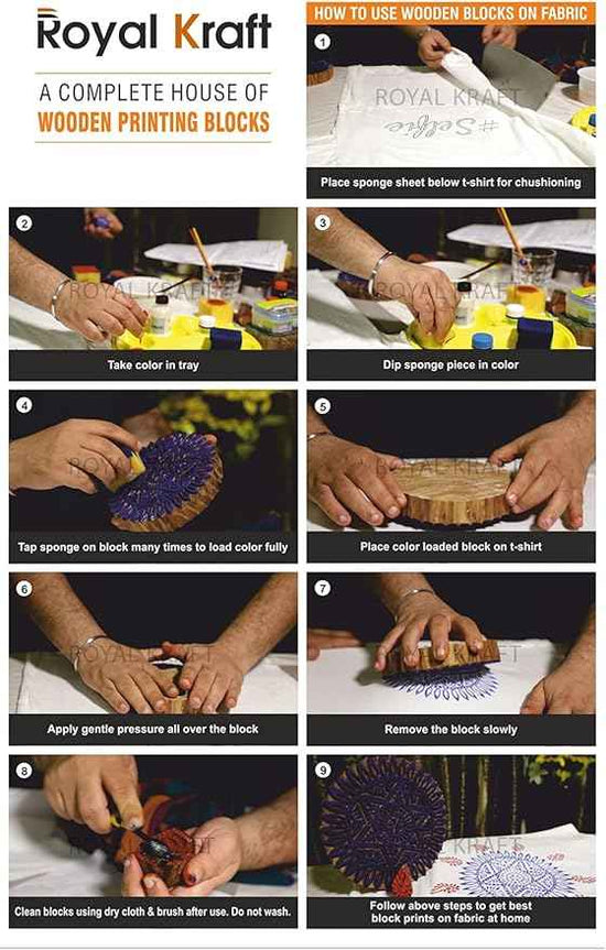 Royal Kraft Assorted Wooden Block Printing Stamps (Set of 250)
