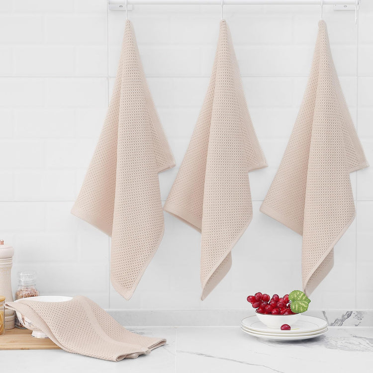 100% Cotton Oversized Waffle Weave Kitchen Towels 4 (4 Count)