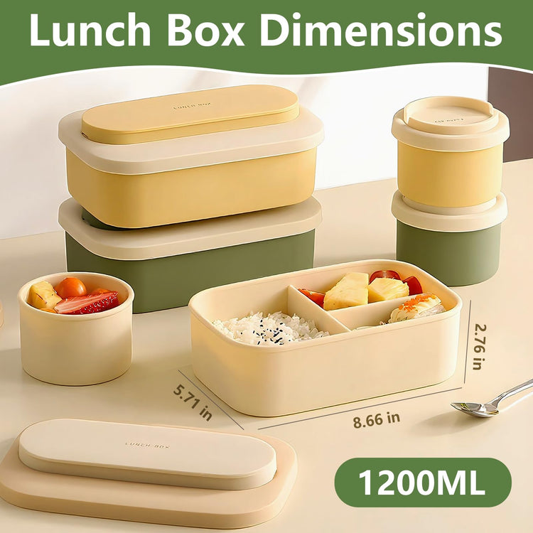Silicone Bento Box Lunch Box for Adults