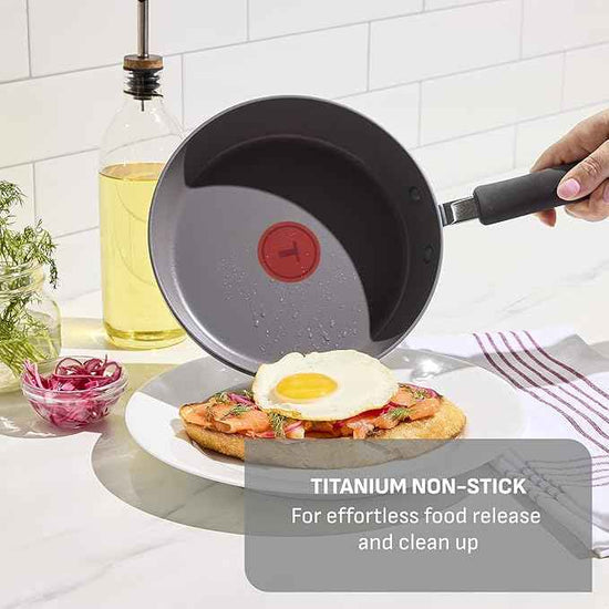 T-Fal Ultimate Hard Anodized Nonstick 10 Piece Cookware Set, Oven Safe Up to 400°F, Dishwasher Safe, Pots and Pans Set, Includes Frying Pans, Saucepan, Stockpot, Cooking Utensils, Grey