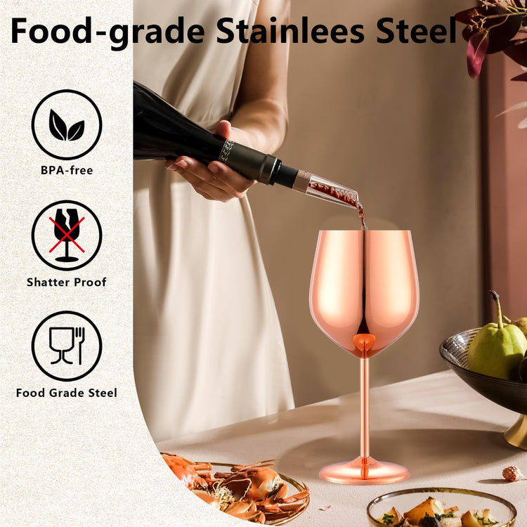 Unbreakable Stainless Steel Wine Glasses Set of 2 (2 Count)