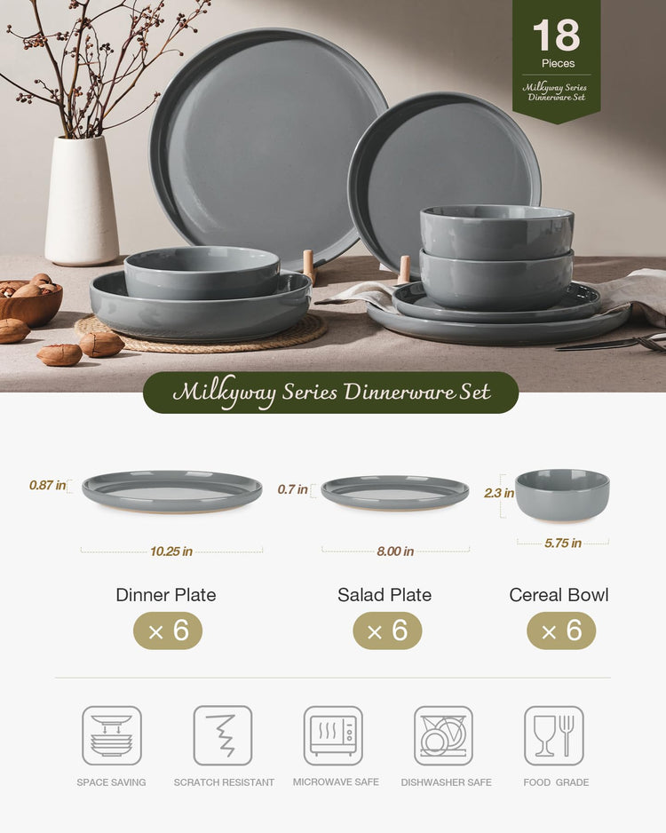 Milkyway 18 Piece Stoneware Dinnerware Set