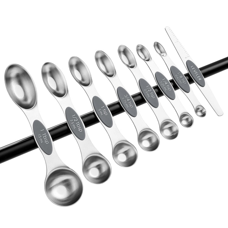 Stainless Steel Magnetic Measuring Spoons Set of 8