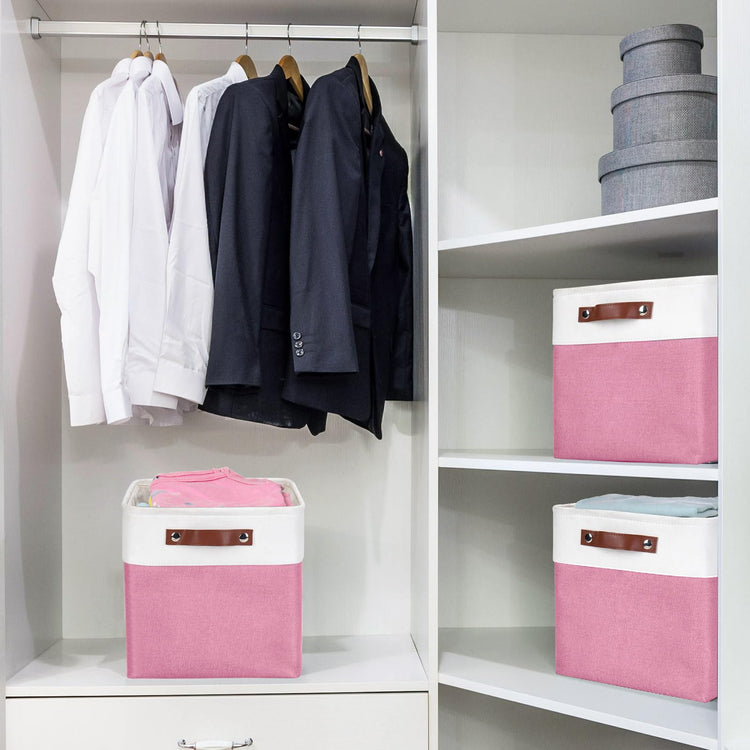 Collapsible Fabric Storage Cubes 11x11 Cube Storage Bins (4 Count)