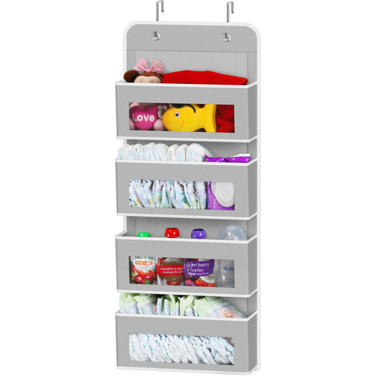 4 Clear Window Pocket Over Door Hanging Organizer