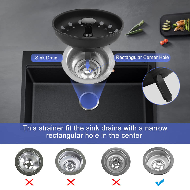 Kitchen Sink Drain Strainer 3 Pack Stainless Steel Sink Stopper (3 Count)