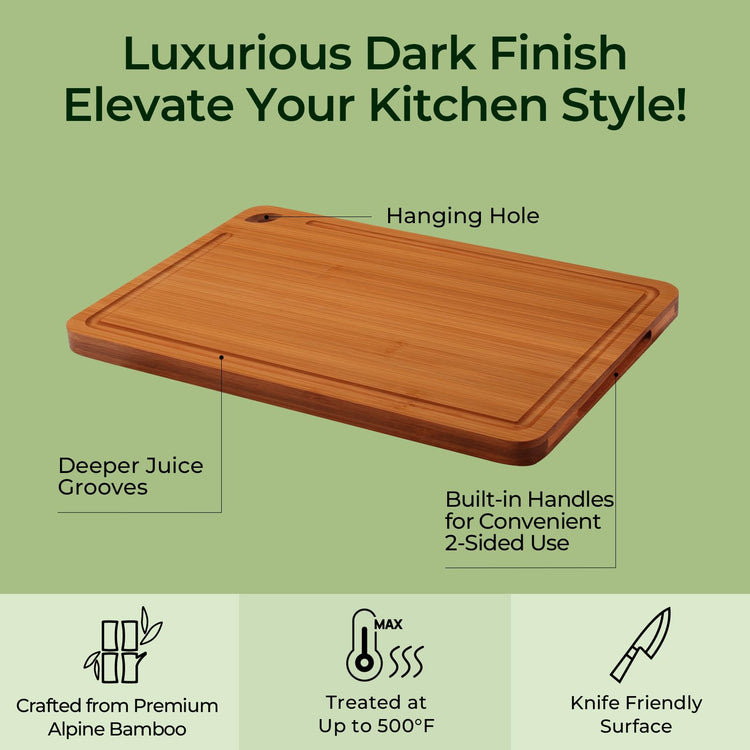 Carbonized Bamboo Cutting Board Set of 2 (2 Count)