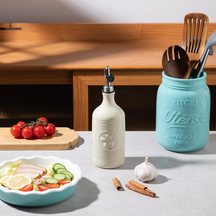Sweejar 16 Oz Ceramic Olive Oil Dispenser Bottle