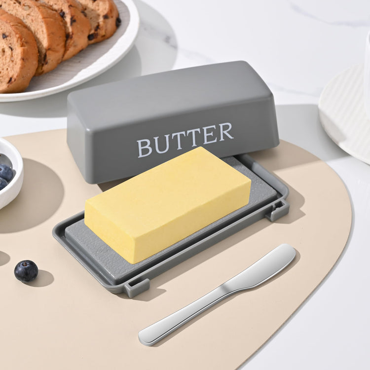 Butter Holder With Cover And Knife