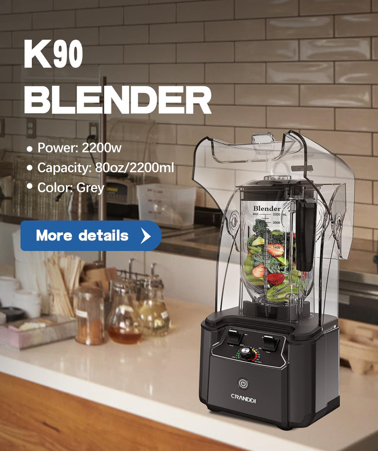 Quiet Commercial Blender with Soundproof Shield