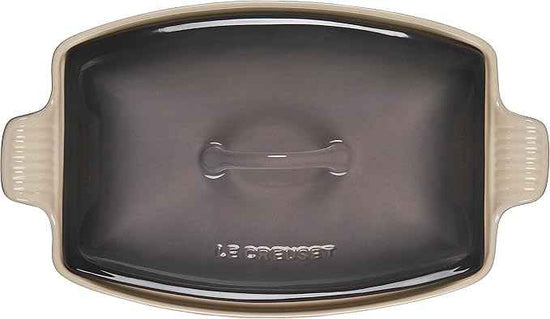 Le Creuset Heritage Stoneware Deep Baker with Lid, 4.5 qt., Oyster