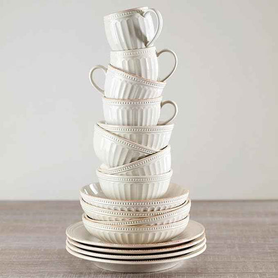 Lenox French Perle Groove 2-Piece Latte Mug Set, 2.30 LB, White