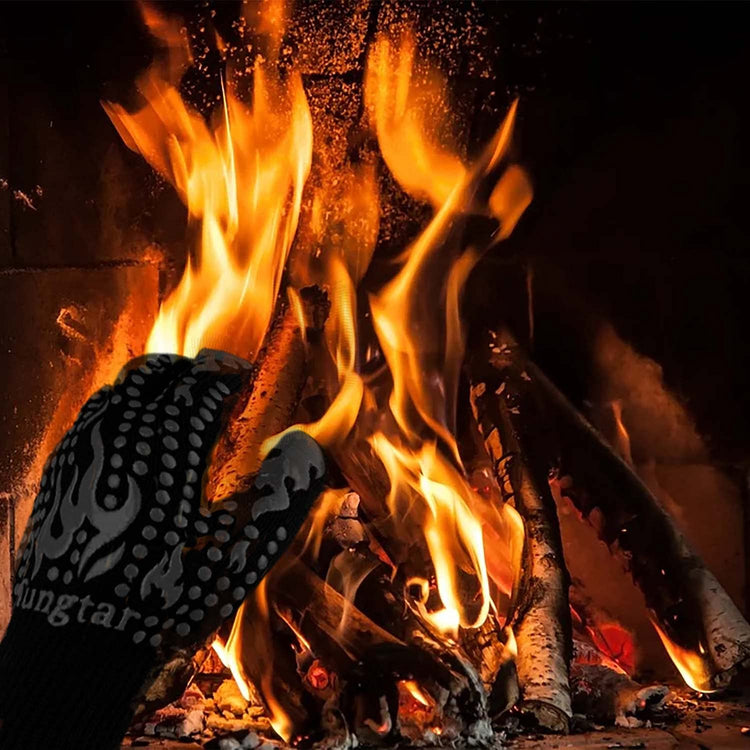 Oven Mitts Heat resistan BBQ Heat Proof Glove 1472℉ 14Inch Grill Glove for Men BBQ Gloves Gift Set for Cooking (2 Count)