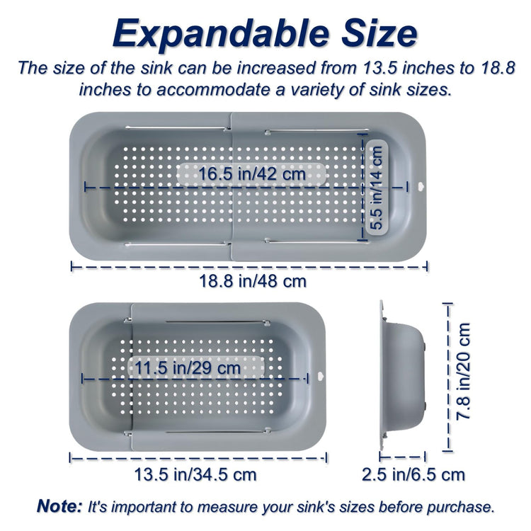 Extendable Sink Colander Strainer Basket