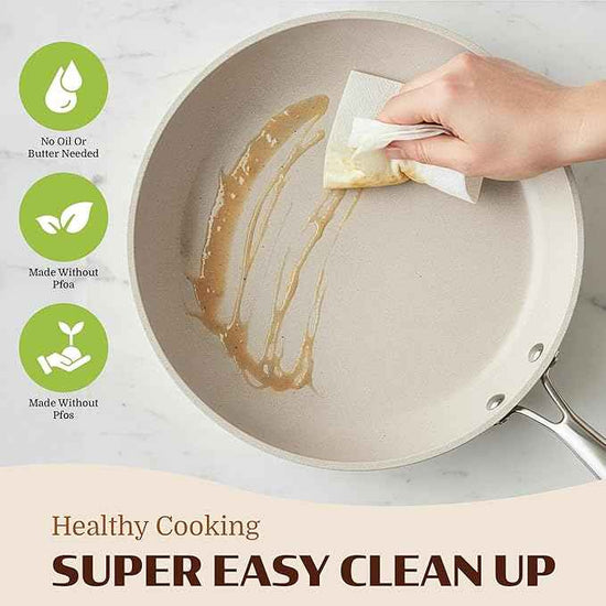 Granitestone Ceraluxe 20 Pc Nonstick Ceramic Cookware Set, Diamond Infused Pots and Pans Set with Bakeware, Utensils & Steamer, Non Toxic Kitchen Cookware PFOA PFOS Free, Oven & Dishwasher Safe