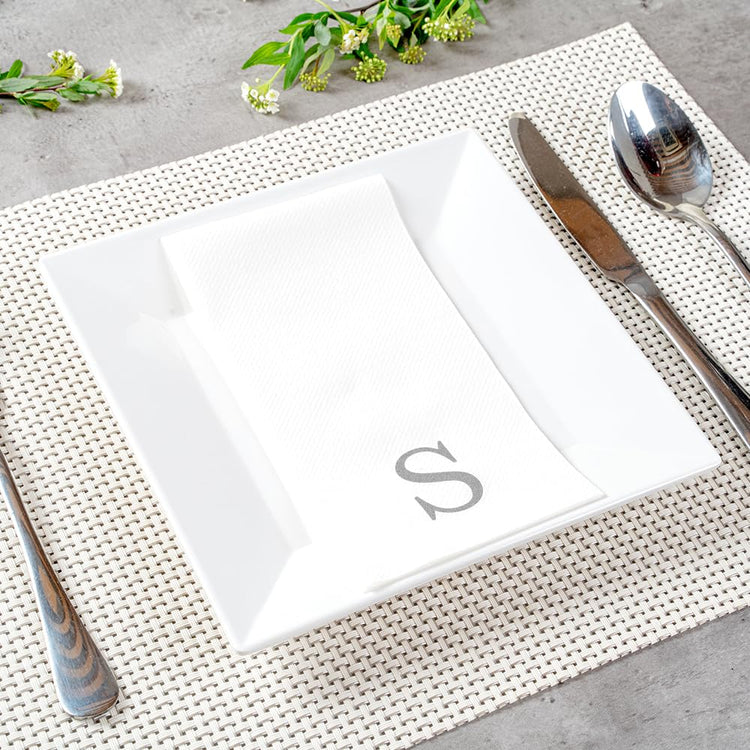 Silver S White Linen Feel Guest Towel Napkin (2000 Count)